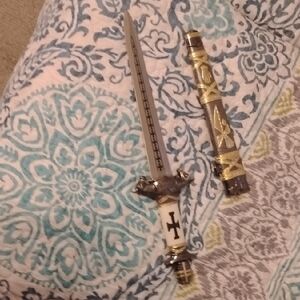 Decorative Sword with Sheath - Black and Gold